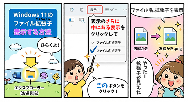 拡張子の表示手順図